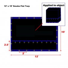 12 x 10 - Heavy Duty (18oz)   Truck Tarp, Flat Smoke Tarp 